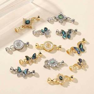 Rame camelia Abalone guscio staccabile universale <span class=keywords><strong>di</strong></span> collegamento fibbie fai da te chiusura a molla per connettore gioielli <span class=keywords><strong>di</strong></span> perle - Product Image 1