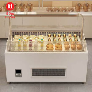 Comptoir de présentation en marbre, verre et bois, design moderne et personnalisé pour boulangerie, café, vitrine, design d'intérieur complet du magasin - Product Image 6