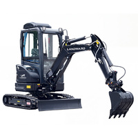Mini-excavatrice compacte Landward directement de l'usine, excellente stabilité, petite pelle puissante, trancheuse agricole personnalisable