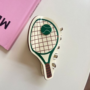 Acetate Hair Claw Creative Fun Tennis Racket Accessory Cartoon Design 10cm for Women Eco-Friendly European American Style - Product Image 3