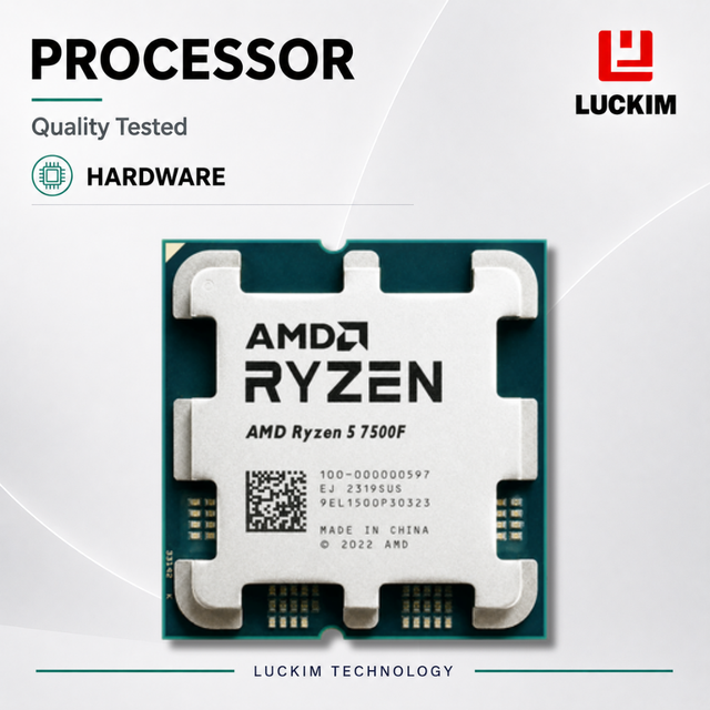 R5-7500F 6-Core 12-Thread Desktop CPU Processor 3.7-5.0GHz 32MB Cache AM5 65W