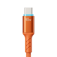 Câble USB-C vers USB-C Orange tressé pour smartphone, tablette, ordinateur portable, voiture et voyage
