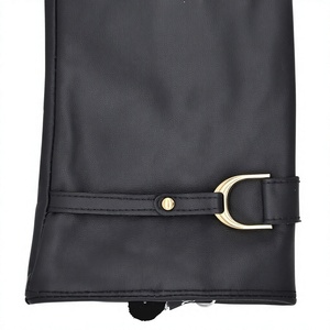 Gants d'hiver en cuir noir pour la conduite et le cyclisme, unisexes, avec sangle de poignet réglable, embossés, thermiques/isolés pour une utilisation en extérieur - Product Image 3