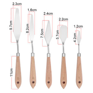 Cuchillo para mezclar colores FOSKA con mango de madera cómodo de agarrar y hojas de acero inoxidable resistentes a la corrosión para pintura - Product Image 2