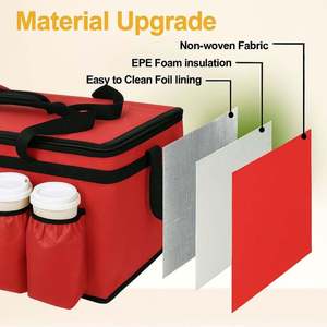 Insulated Cooler Bag Designer with Top Zippered Closure and Cup Holders for Reusable Delivery & Storage Bags - Product Image 5