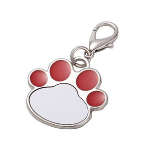 Etiqueta de identificación de mascota en forma de Pata de Gato, de aluminio, impresión personalizada, en blanco, colgante para collar, venta al por mayor - Product Image 6