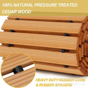 Planches de terrasse en cèdre de 6 pieds, résistantes aux intempéries, durables, robustes, avec système d'assemblage, pour jardin extérieur - Product Image 4