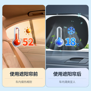 Car Side <b>Window</b> Shades Polyester Solid Color Electrostatic Adsorption Sunshade <b>Panels</b> For Summer Heat Insulation - Product Image 5