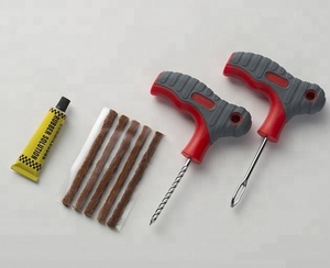 Meilleur kit d'outils d'urgence pour réparation de pneus crevés DIY, aiguille traitée thermiquement, 8 pièces, réparation de crevaison, 24x14CM, garantie 1 an - Product Image 1