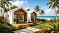 Maisonnette modulaire préfabriquée en structure acier avec design moderne et caractéristiques respirantes pour hôtels, villas et complexes balnéaires