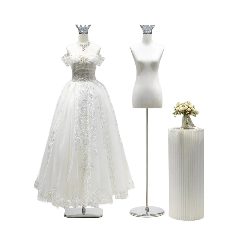 Bridal Shop Boutique Store White Girdling Models Half Body Mannequin Wedding Dress Mannequin