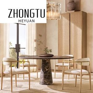 Silla de comedor de madera antigua moderna <span class=keywords><strong>para</strong></span> el hogar más vendida, Sillón tapizado de <span class=keywords><strong>tela</strong></span> <span class=keywords><strong>para</strong></span> sala de estar, cafetería, restaurante, sillón con marco de Metal - Product Image 4