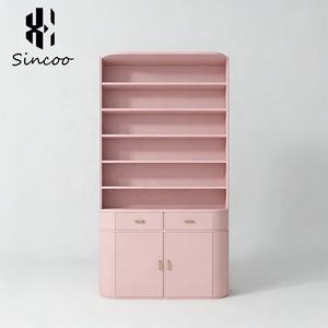 Table de salon de manucure moderne en bois, multifonctionnelle, facile à nettoyer, de luxe, avec présentoirs pour cosmétiques et parfums, pour salons de beauté - Product Image 3