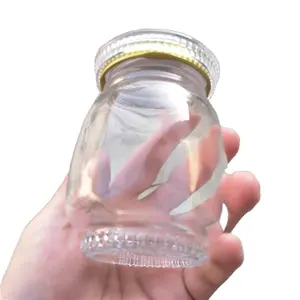 新 180毫升 Cubilose 玻璃瓶 jar 鸟巢玻璃瓶超级火石玻璃瓶与金属耳垂帽