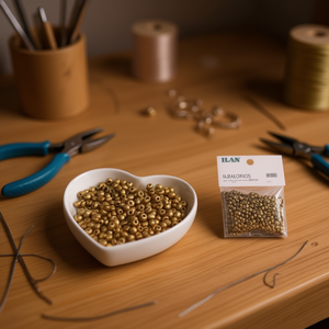 Perline Dorate Iln Abalorios 4mm 50g per Creazione di Gioielli e Artigianato - Product Image 3