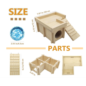 Maisonnette <span class=keywords><strong>en</strong></span> <span class=keywords><strong>bois</strong></span> avec escalier et fenêtre pour petits animaux – Habitat et abri - Product Image 5