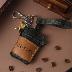 Portachiavi in Pelle a Forma di Tazza di <span class=keywords><strong>Caffè</strong></span>, Grazioso Ciondolo a Forma di Bevanda con Cinturino, Mini Portachiavi per Amanti del <span class=keywords><strong>Caffè</strong></span> per Chiavi dell'Auto e Borse - Product Image 2
