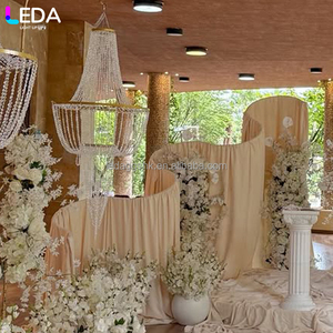 LEDA ซุ้มโค้งรูปทรงคลื่นสีเหลืองอ่อน วัสดุโลหะทันสมัย สำหรับงานแต่งงาน งานอีเว้นท์ หรืองานปาร์ตี้ รุ่นใหม่ล่าสุด - Product Image 4