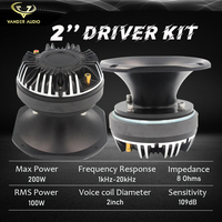 Vander AUDIO 8 Ohms Aluminium Noir Compression Driver Tweeter dans Haut-Parleur 109 dB 200 Watts Puissance Continue pour Autoradio