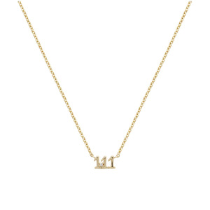 Gioielli alla Moda, <span class=keywords><strong>Collana</strong></span> con Ciondolo in Argento Sterling 925 e Zirconi, Numero Fortunato 111 333 444 777, Collane Placcate Oro - Product Image 2