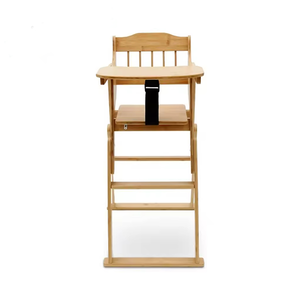 เก้าอี้สูงสำหรับเด็กแบบพับได้ ทำจากไม้ไผ่ เป็นมิตรกับสิ่งแวดล้อม ขายดีที่สุด พร้อมถาดปรับระดับได้และดีไซน์ทันสมัย - Product Image 3