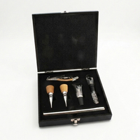 Ensemble d'ouvre-bouteilles Laguiole classique robuste 6 pièces avec manche en acier inoxydable et bois de wengé - Coffret cadeau