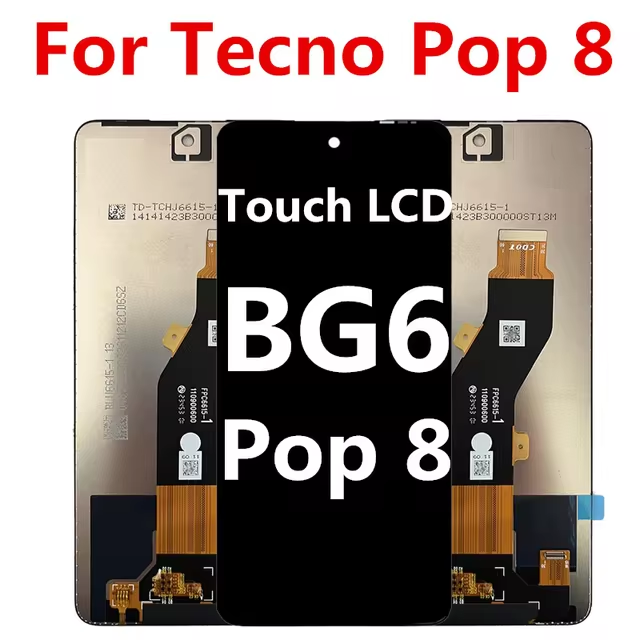 For Tecno Pop 8 LCD Display Touch Screen Digitizer Panel Assembly