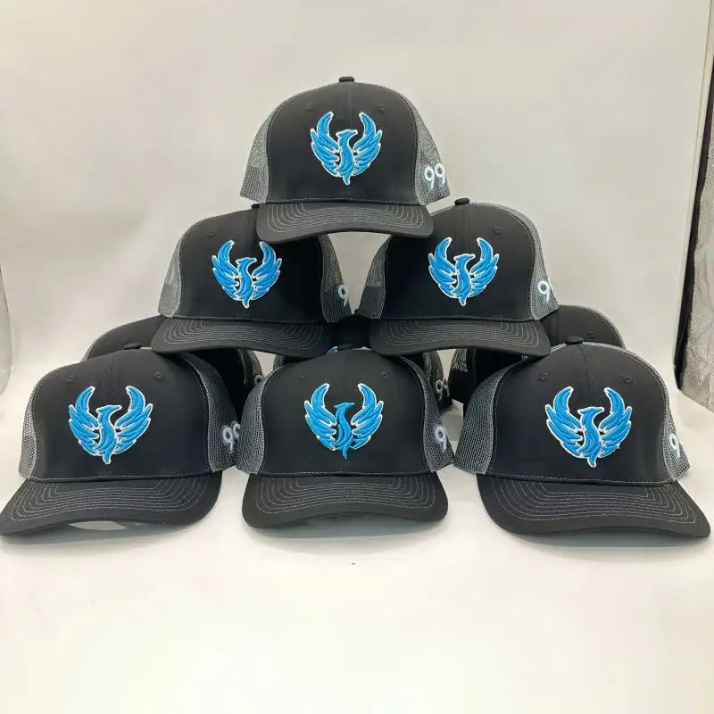 Gorras dokuma yama Richardson ile özel kişiselleştirilmiş 3D nakış düz ağız logosu 112 Mesh Trucker kapaklar şapkalar Mens