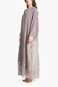 LEDUO ODM - Vestido Casual Vintage Personalizado de Alta Calidad para Mujer, con Encaje Bordado, de Gasa, Estilo Holgado, Largo hasta el Tobillo, para Eid y Ramadán - Product Image 2