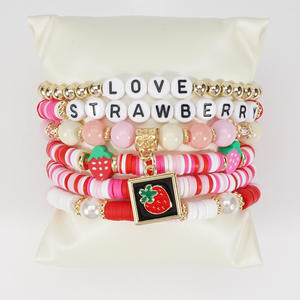 Fashion Jewelry Fruit <b>Beaded</b> <b>Bracelets</b> Set With Pendant Charm For Gift Unisex Made In China - Product Image 4