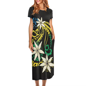 Vestido Maxi Personalizado para <span class=keywords><strong>Mujer</strong></span>, Estilo Vintage, Formal, Dulce, Casual, Verano, Otoño, Primavera, Elegante, Polinesio, Hawaiano, Tribal, Tatuaje, Tropical, Floral - Product Image 2