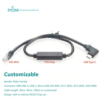 Personalizado RJ12 6P6C a USB2.0 TTL RS232 FTDI Chip Cable de teléfono serie RJ9 4P4C RJ11 6P4C Socket para POS PLC Control de programa