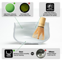 Ensemble de cérémonie japonaise personnalisé pour le matcha, accessoires traditionnels pour le matcha, fouet en verre, support pour fouet, ensemble de 2 bols en verre, style Japandi
