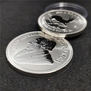Maßgefertigte 1-Unzen Versilberte Münze Zinklegierung Südafrikanische Metallmünze Buchdruck-Veredelung Souvenir-Münze als Geschenk - Product Image 3
