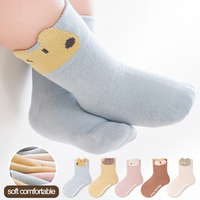Chaussettes de sol pour bébé en coton doux dessin animé antidérapant Chaussettes de marche pour bébé