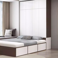 Lit Murphy moderne en acier pliable multifonctionnel sur mesure avec rangement intégré, lit mural convertible invisible