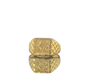 DIVYORO Heritage Style Gold Plated <b>Men</b> <b>Ring</b> Copper and Brass Fashion Jewelry Classic Finger <b>Ring</b> with Timeless Appeal - Product Image 1