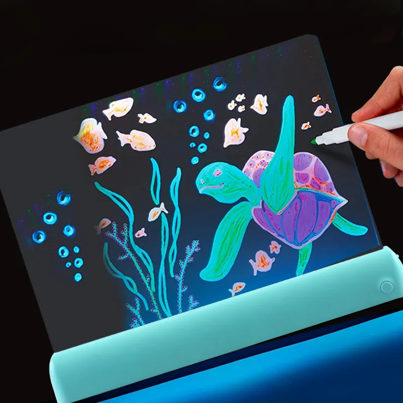 جديد 3D الرسم مجلس تضيء الملونة القلم اللوحة اللوحي قابل للمسح خربش رسم اللوحة توهج في الظلام لعبة رسم للأطفال