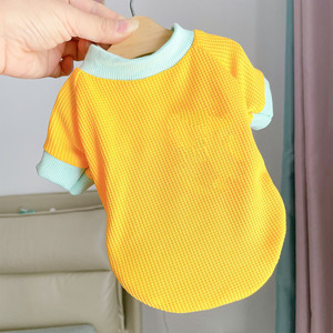 Sweat à capuche en tricot gaufré pour animaux de compagnie, pour chats et chiens, bleu, rose, vert, jaune, violet, en polyester, pour le printemps et l'automne - Product Image 4