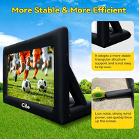 Écran de projection gonflable pour cinéma en plein air, jeux de société et fêtes à domicile, 24 pieds, tissu Oxford imperméable