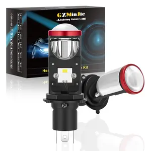 H4 LED Headlight Bulb Motorcycle Headlamp Mini Projector Lens High Power Conversion Kit