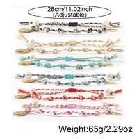 Go2boho Bracelet à breloques avancé noeud péruvien à la mode femmes corde de coton frotté à la main dégradé bijoux faits à la main pour cadeau