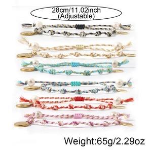 Go2boho <span class=keywords><strong>Bracelet</strong></span> à breloques avancé noeud péruvien à la mode femmes corde de coton frotté à la main dégradé bijoux faits à la main pour cadeau - Product Image 6