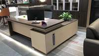 Bureau en forme de L moderne, mobilier de travail pour PDG, cadre exécutif, gestionnaire informatique, bureaux de luxe pour la pièce, table de conception moderne et ensemble de chaises