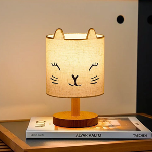 Lampe de table <span class=keywords><strong>Atmosphera</strong></span> Cat pour enfants, en bois, moderne, pour chambre à coucher, LED blanc chaud, à brancher, à intensité variable, taille moyenne, CRI 80 élevé - Product Image 5