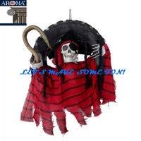 Guirlande suspendue animatronique de pirate d'Halloween avec commande vocale et tactile, accessoires d'Halloween suspendus pour la décoration murale de fête