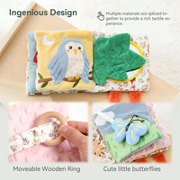 Libro de Tela Interactivo con Forma de Animal, Certificado por la CE, para el Aprendizaje Temprano de los Niños y el Desarrollo Táctil del Bebé