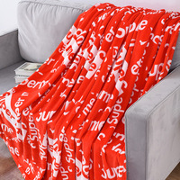 Plaid en molleton de microfibre épais tricoté imprimé sans AZO, ultra doux 280 GSM, toutes saisons, couleur personnalisée