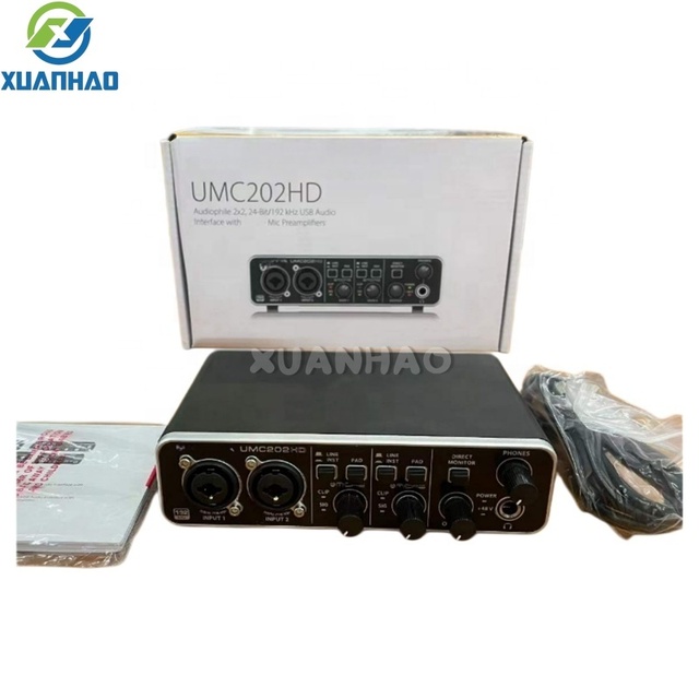 High-quality UMC202HD 2x2 USB Audio Interface Dual Mic Preamps 24 Bit 192kHz for Recording Vocals Acoustic Guitar