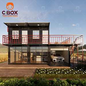 Cbox Hôtel Modulaire Préfabriqué de Luxe, Villa à 2 Étages, Bâtiments de Bureaux à Panneaux Sandwich avec Garage, Maison Conteneur Détachable - Product Image 1